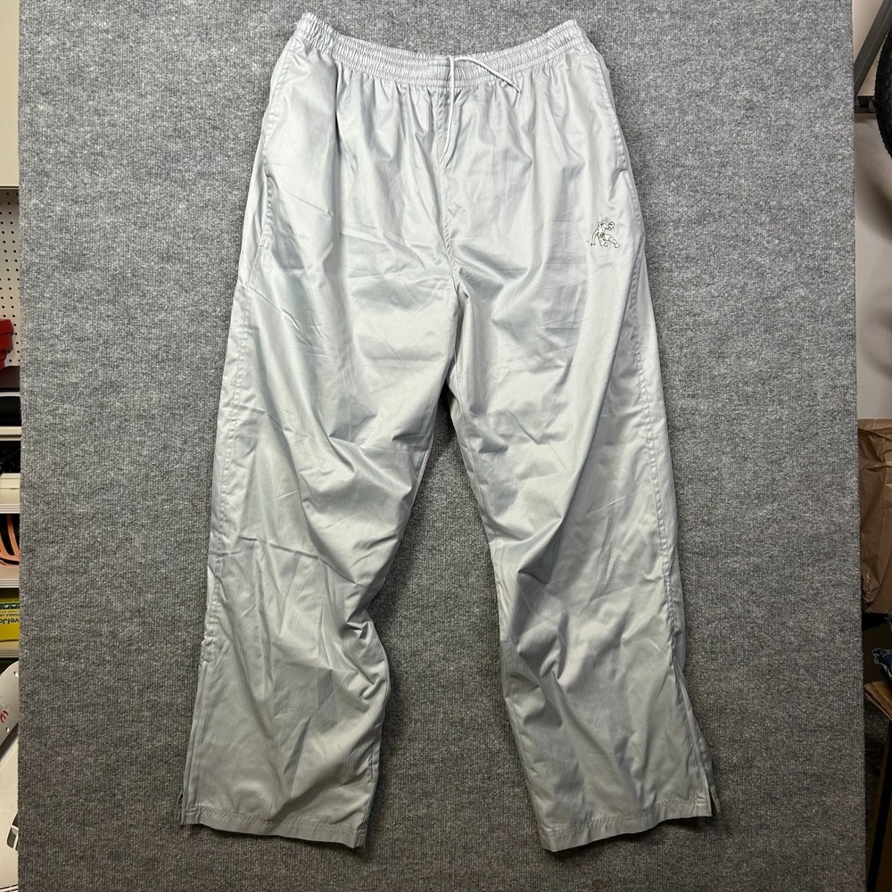 AND1 Track Pants Mens 2XL Silver Gray Good Ankle Zip Basketball Drawstring